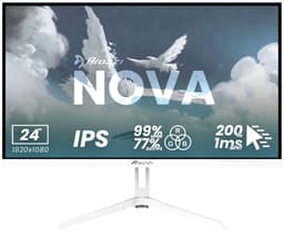 Arozzi Nova 24" Gaming Monitor - Full HD IPS - 200Hz - Wit — thumbnail 1