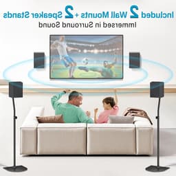 Verstelbare Surround Speaker Statieven van 84 tot 107 cm voor Kleine Satellietluidsprekers - Ideaal voor Thuisbioscoop en Geluidsinstallaties — thumbnail 3
