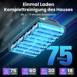 Steelstofzuiger Draadloos - 600W/58Kpa - 4 Zuigniveaus - Slimme vuilherkenning - Vacuum Cleaner - Kruimeldief - Draadloze Snoerloze Stofzuiger - Zonder Zak - Op Accu — thumbnail 2