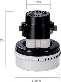 Stofzuigermotor - Krachtige Motor - Stofzuiger Reparatie - 1200 Watt Bypass - 2 turbines - Zilver — thumbnail 3