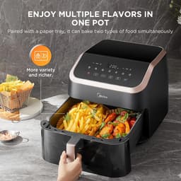Airfryer 8-in-1 - Heteluchtoven - Gezond Koken - Grote Capaciteit - 8.5 Liter - Zwart — thumbnail 2