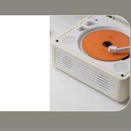 Retro Bluetooth Speaker Met Cd-Speler - Draagbare Luidspreker - Voor Muziekliefhebbers - Wit - 21x24x17 cm - Met Afstandsbediening - 3000 mAh - LED-Verlichting En USB — thumbnail 2