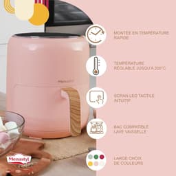 Heteluchtfriteuse - Airfryer - Gezond Koken - PFAS Vrij - 4.5L Capaciteit - Roze — thumbnail 4