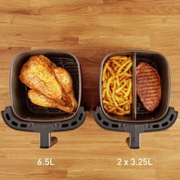 Heetluftfriteuse Grill - Airfryer XXL - Gezond Koken - Dubbele Kookzone - 6.5 Liter - Zwart — thumbnail 4