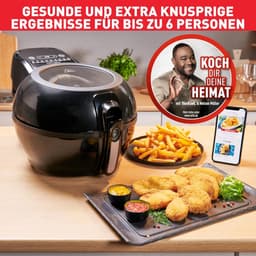 Hete Lucht Friteuse - Gezonde Frituur - Snelle Maaltijden - Automatische Roerarm - 1.2 kg Capaciteit - Zwart — thumbnail 3