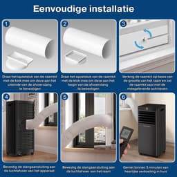 Erikssøn Mobiele Airco - 10.000 BTU - Incl. Raamafdichtingskit - Tot 30m² - 4-in-1 - Airconditioning - Ventilator - Ontvochtiger - Zwart — thumbnail 11