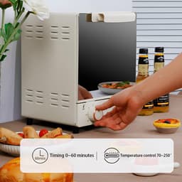 Mini Oven - Luchtfriteuse Oven - Kleine Keuken - Verticaal Compact Design - 15 Liter - Wit — thumbnail 4