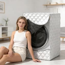 Wasmachinehoes - Apparaatbescherming - Buitenbescherming - Isolerend UV-bestendig - 65 x 85 x 65 cm - Zilverkleurig — thumbnail 3