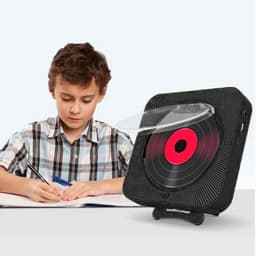 Draagbare CD-speler met Bluetooth, HiFi Luidspreker, Wandmontage, USB/AUX Muziekspeler, zwart — thumbnail 2