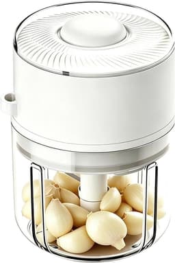 Mini Keukenmachine - Voedselhakker Knoflookhakker - Ingrediënten Bereiden - Spatwaterdicht Ontwerp - 350ml Capaciteit - Wit — thumbnail 1