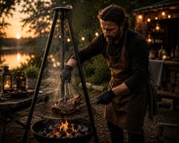 Muntel® BBQ Tripod - Driepoot - Inclusief Rooster voor Vuurkorf / Vuurschaal - 160 x 50 cm — thumbnail 2
