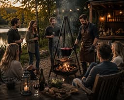 Muntel® BBQ Tripod - Driepoot -Inclusief Pot - Inclusief Rooster - Inclusief Vis Rookplankjes - Inclusief Vuurschaal - 65 x 180 cm — thumbnail 3