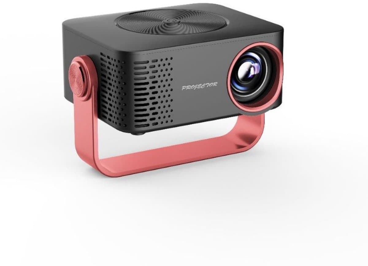Gloovon® Projector Mini - Full HD 1080P & WiFi - Geschikt voor Home Cinema & Smartphone - HDMI aansluiting - Compact - Zwart/Rood — afbeelding 1