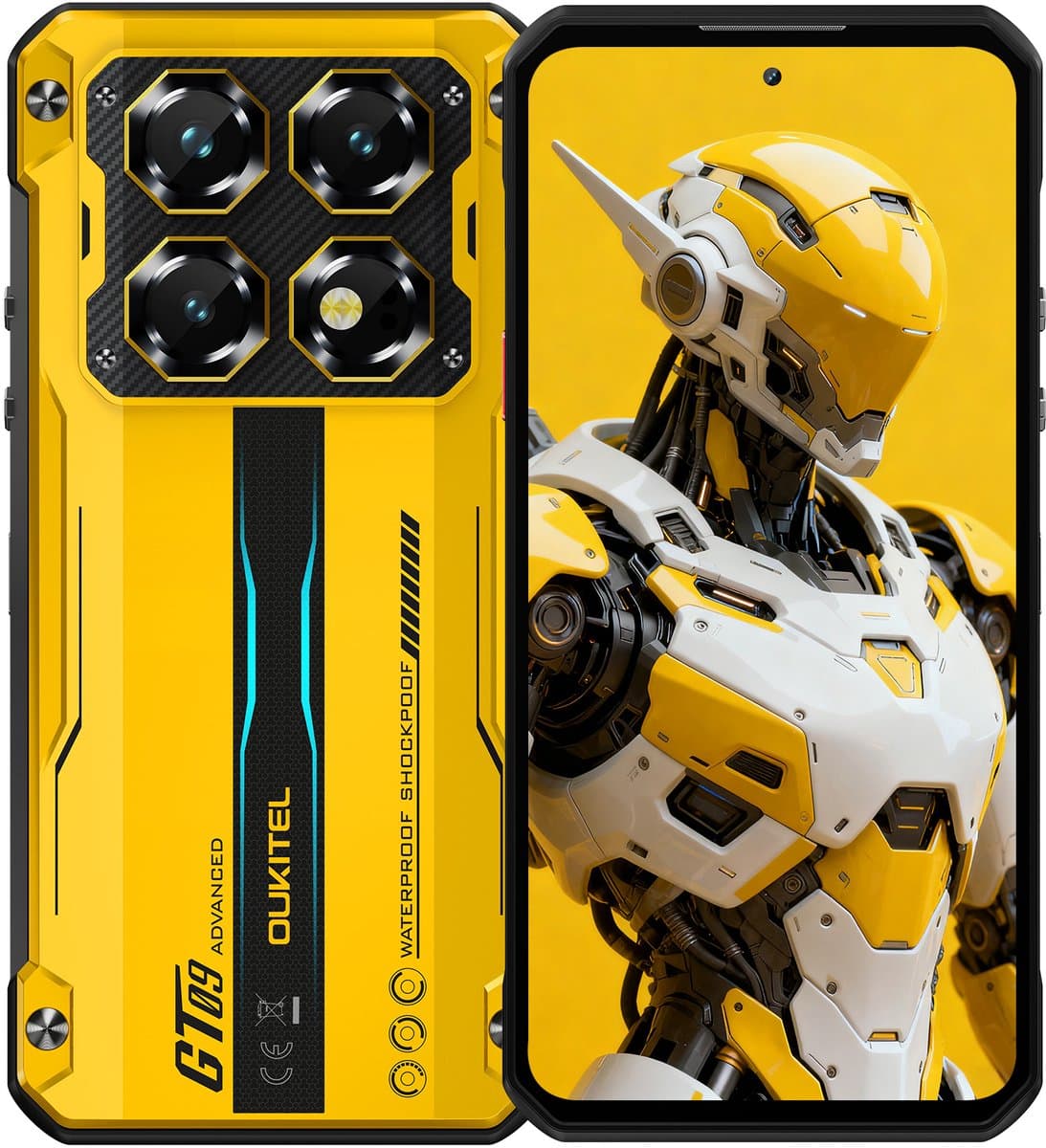 OUKITEL WP60 Rugged Smartphone 5G - 24GB RAM - 256GB ROM - 7,2 inch 120Hz - 10000mAh 33W - 108MP Camera - Dual SIM - Android 15 - NFC GPS - Geel — afbeelding 1
