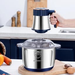 Elektrische Keukenmachine - Keukenmolen Hakker - Maaltijden Bereiden - Krachtige 500W Motor - 5 Liter Capaciteit - Zilverkleurig — thumbnail 2