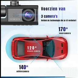 Core® Dashcam voor Auto voor en Achter - Achter Draadloos - HD Night Vision - Zwart- 10cm x 30cm x 5cm — thumbnail 4