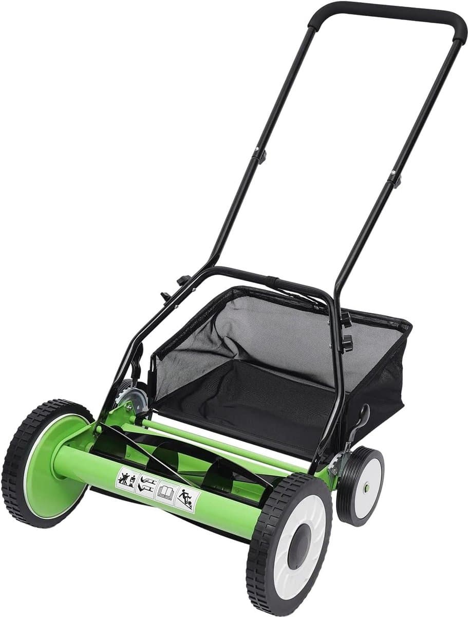 Handgrasmaaier - Gazonmaaier - Tuinonderhoud - 9 Hoogteposities - 40-64 cm Maaibreedte - Groen — afbeelding 1