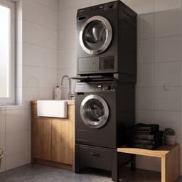 ProductXpert Stacko™ Wasmachine Verhoger met Tussenstuk - Stapelkit Wasmachine en Droger - Zwart — thumbnail 5