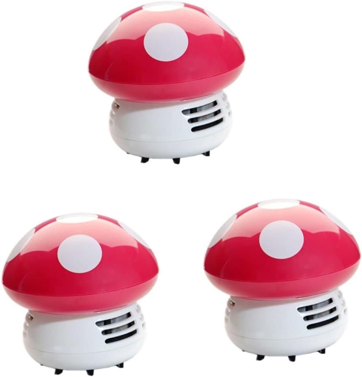Mini Stofzuiger Set - Tafelstofzuiger Bureau - Kruimels Verwijderen - Draadloos Werking - 3 Stuks - Rosé Rood — afbeelding 1
