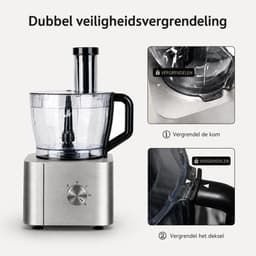 Sello! keukenmachine – keukenrobot – blender – 11 in 1 – 1100w – 3.2L kom – 1.5L blender – veiligheidsslot – 3 snelheden – blauw — thumbnail 4