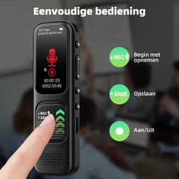 Digitale Dictafoon 64GB – Voice Recorder met Ruisonderdrukking, USB Oplaadbaar – Voor Vergaderingen & Interviews — thumbnail 5