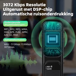 Digitale Dictafoon 64GB – Voice Recorder met Ruisonderdrukking, USB Oplaadbaar – Voor Vergaderingen & Interviews — thumbnail 4