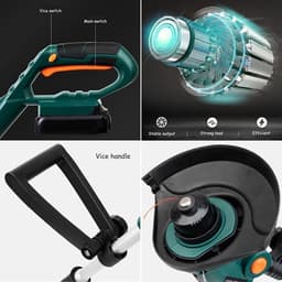 Handgrasmaaier - Tuinmaaier - Gazon Onderhoud - Oplaadbaar - 4 kg - Grijs — thumbnail 4