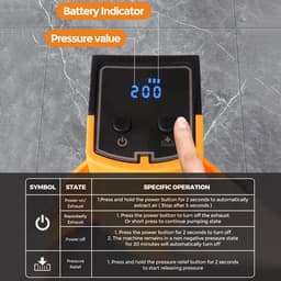 Accu-vacuümzuiger voor tegels, max. 200 kg, accu-tegellift met lcd-display, oplaadbare glaszuiger met automatische zuiging voor gladde oppervlakken — thumbnail 4