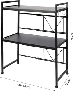 Magnetische Magnetron Standaard - Magnetron Plank - Keuken Organiseren - Verstelbare Breedte - 40-60 cm - Zwart — thumbnail 3