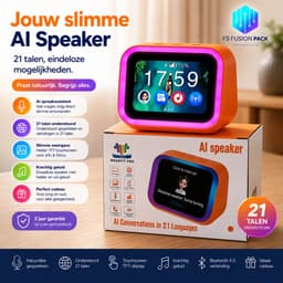 Slimme AI Speaker met RGB Verlichting & Digitale Fotolijst - Slimme wekker-FS Fusion Pack Slimme AI Speaker met RGB Verlichting & Digitale Fotolijst – Draadloze Bluetooth Speaker, Wekker, TFT Display, Spraakbesturing, Smart Alarm Klok & App Cadeau — thumbnail 11