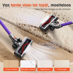 Elekiatech Steelstofzuiger- 46000Pa - 50 Minuten Gebruikstijd - 8 Kegel Filtersysteem Steelstofzuiger Draadloos - 1,5 L Stofbak - 2200 mAh Accu - voor Tapijten en Harde Vloere - Paars — thumbnail 5