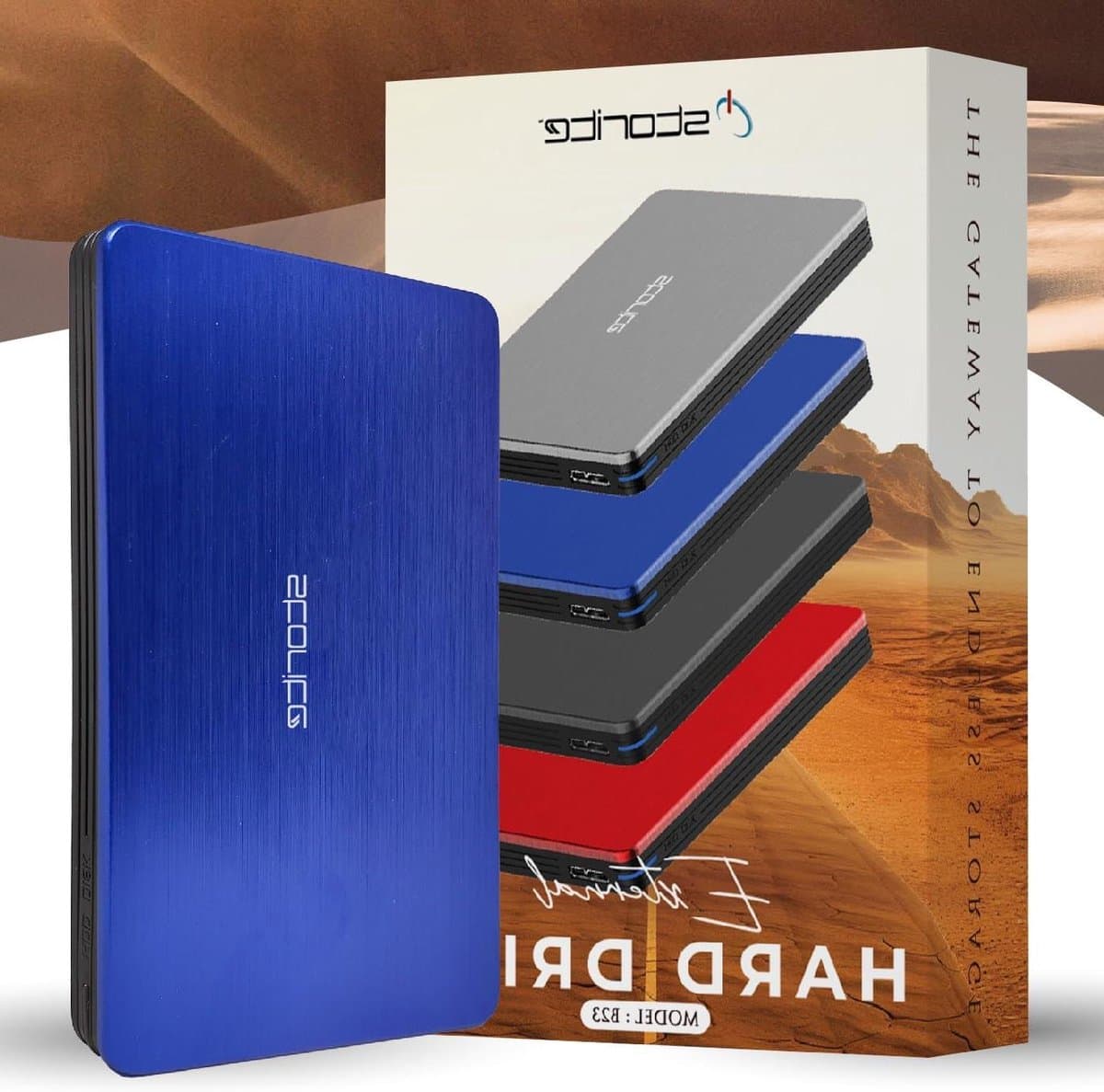 Externe harde schijf - Draagbare opslag - Back-up maken - USB 3.0 - 500 GB - Blauw — afbeelding 1