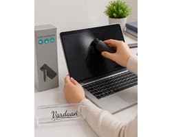 JV CLEANING - Screen cleaner - Beeldschermreiniger - Grijs - Hervulbare schoonmaak spray - 2 in 1 schoonmaak kit met microfiber doek - Voor ipad, laptop, tv, telefoon etc