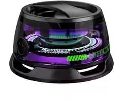 Vyzio - Draadloze Magnetische Bluetooth Speaker - Draagbare Muziek Box met RGB LED Verlichting - Mini Luidspreker met Diepe Bas - Geschikt voor Handsfree Bellen - Zwart - SONICRA