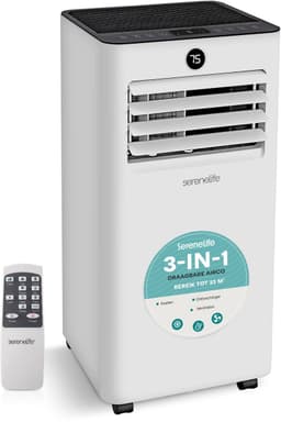 SereneLife Mobiele Airco 9000 BTU - Airconditioner met Afvoerslang en Raamafdichtingskit - 3-in-1 Airconditioning voor Ruimtes tot 31 m² — thumbnail 1