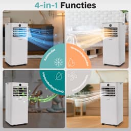SereneLife Mobiele Airco 7000 BTU - Airconditioner met Verwarmingsfunctie - Afvoerslang - WiFi - voor Slaapkamer en Woonkamer — thumbnail 3
