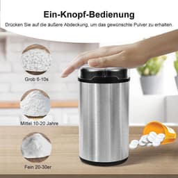 Koffiemolen, elektrische koffiemolen, roestvrijstalen koffiemolen, geschikt voor koffiebonen, specerijen en granen, Europese standaard 220V — thumbnail 3