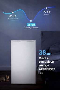Celestul Minikoelkast 91 Liter - Mini Koelkast Stil 38dB - Compacte Koelkast met Thermostaat - Voor Slaapkamer - Kantoor & Studentenkamer - Wit — thumbnail 5