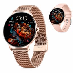 Smartwatch Dames - Bluetooth Bellen - 1.43'' AMOLED Ultra Clear Display - Ultradun Design - Hartslag, Slaap & SpO2 Monitor - Geschikt voor iPhone, Samsung & Android - 100+ Sportmodi - IP65 Spatwaterdicht – 2 Bandjes — thumbnail 9