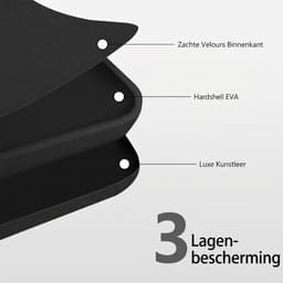 Koptelefoonhoes - Harde EVA Beschermhoes Geschikt voor Sony voor Bose - JBL Over-Ear Koptelefoons - Opberghoes - Hard Case - Zwart — thumbnail 3