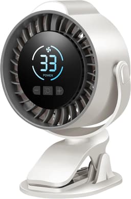 Ventilatoren-mini ventilator-Oplaadbare Klemventilator met 100 Snelheden - Draagbare Clip-on Fan met LED Nachtlampje - 720° Draaibaar - 12 Uur Batterij - Stille USB Tafelventilator voor Kinderwagen, Bureau, Bed en Camping — thumbnail 1