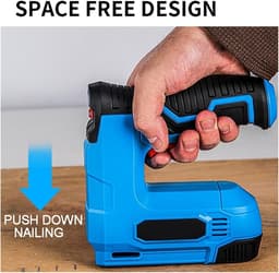 Stapler, Electric Shooting Hammer Cordless Stapler with 1500mAh Lithium Battery USB Rechargeable Staple Gun Furniture Wooden Frame DIY Tool for Woodworking, Professional and DIY — thumbnail 2