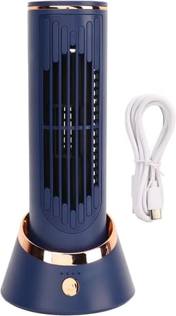 Bladeless Torenventilator - Stille Ventilator - Persoonlijke Koeling - 3 Snelheden Instelbaar - 30x15x15cm - Blauw — thumbnail 4