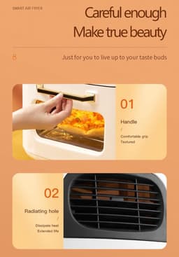 Heteluchtoven met stoom - Mini oven - Veelzijdig koken - Digitaal touchscreen - 15 liter capaciteit - Groen — thumbnail 3