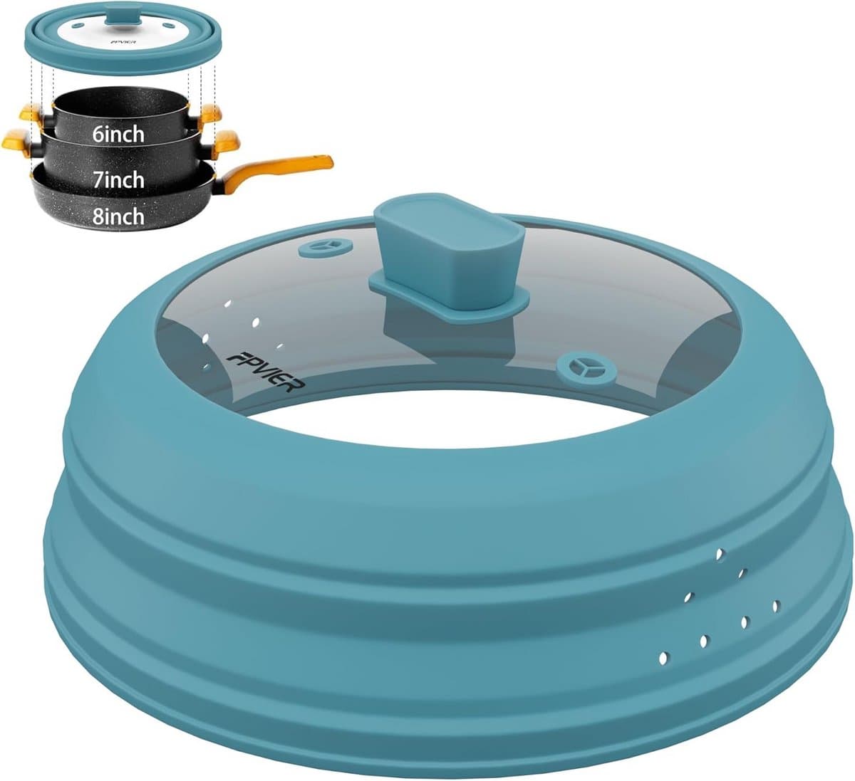 Inklapbare Magnetron Deksel Spatbescherming met Ventilatie - Hittebestendig en Vaatwasmachinebestendig — afbeelding 1