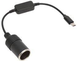 Allecto - USB C naar 12V Sigarettenaansteker Adapter - Compacte Converter voor Auto - 0.3M - Ideaal voor Dash Camera en GPS - Eenvoudige Plug and P...