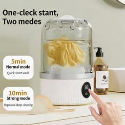 Draagbare mini-wasmachine voor ondergoed, sokken en bh's – 2 standen (5 min normaal / 10 min krachtig), 3000 mAh accu, lekdicht, compact voor thuis en op reis — thumbnail 5