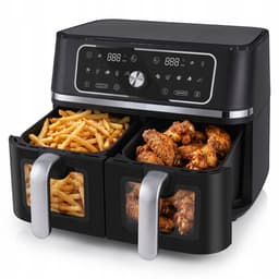 Swiss Haus® AF2309 Dubbele Airfryer XXL - 9L (2x4.5L) – 3100W – Met Kijkvenster – PFAS-vrij – Sync & Match Cook – 10 Programma’s – Heteluchtfriteuse – Zwart — thumbnail 1
