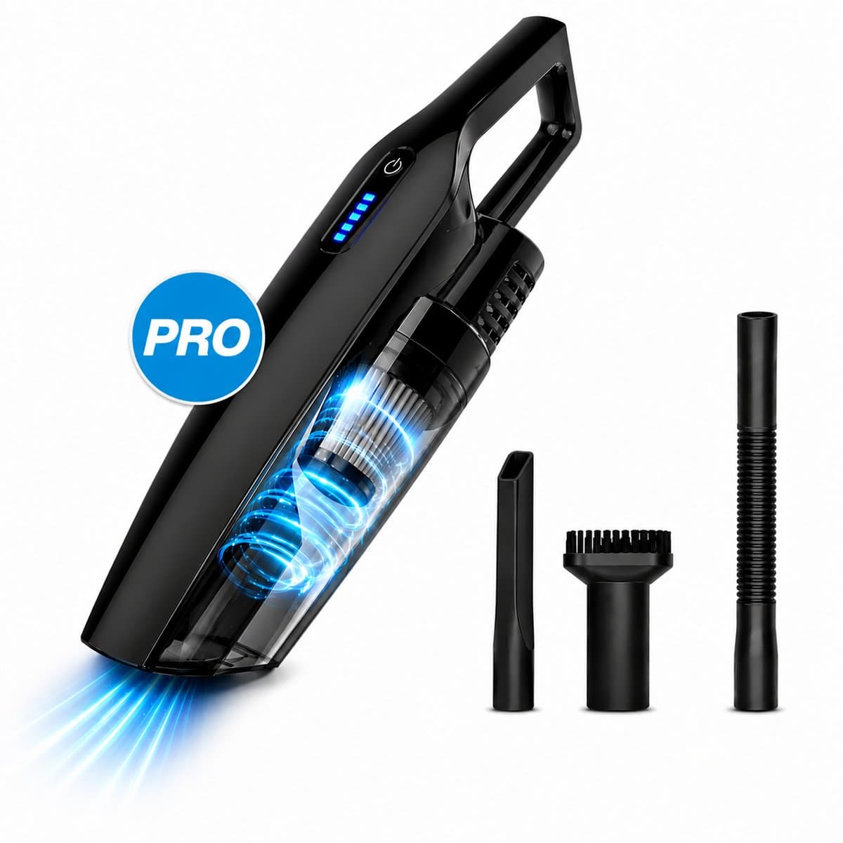 Kruimelzuiger Snoerloos PRO 11.000 Pa – Handstofzuiger met HEPA Filter – 2-in-1 Auto Stofzuiger & Airduster – Draadloos, Oplaadbaar, 7 Opzetstukken – Krachtige Kruimeldief Zwart — afbeelding 1