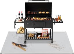 Grote vuurvaste grillmat van 54" x 54" voor barbecue, vuurkorf en buitenkeuken, waterdichte bescherming voor tuinen, terrassen en decks — thumbnail 1